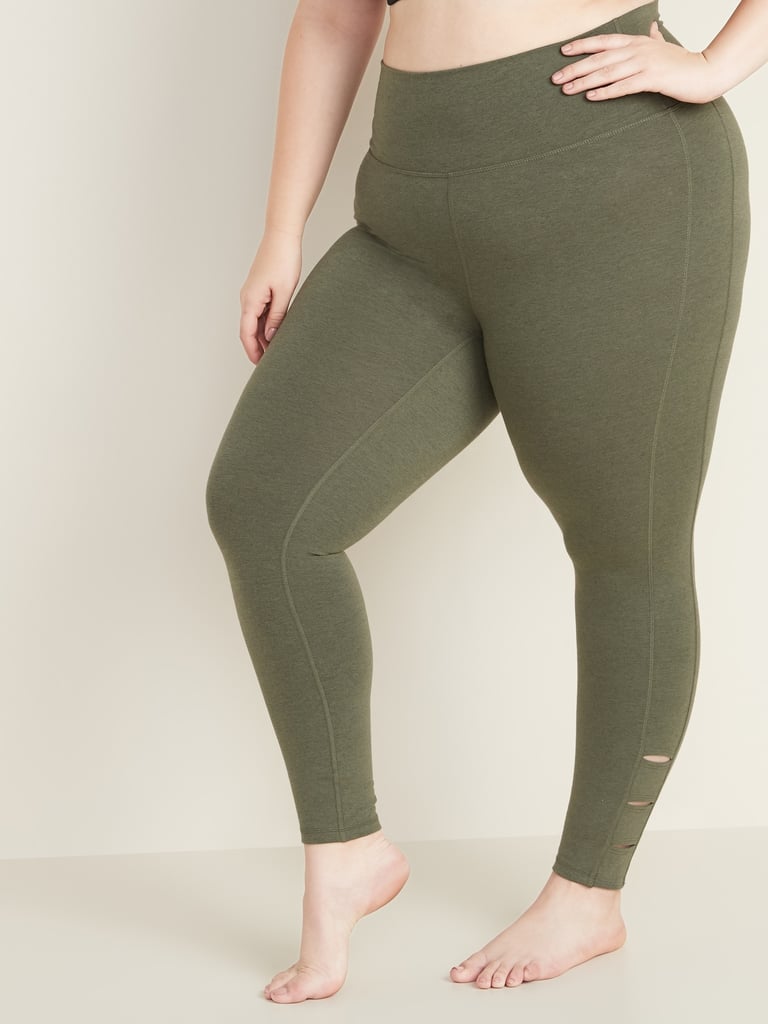 High-Waisted Balance Plus-Size Ladder-Trim 7/8-Length Leggings