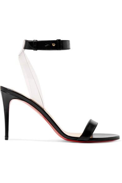 Christian Louboutin Jonatina 85 PVC-Trimmed Leather Sandals