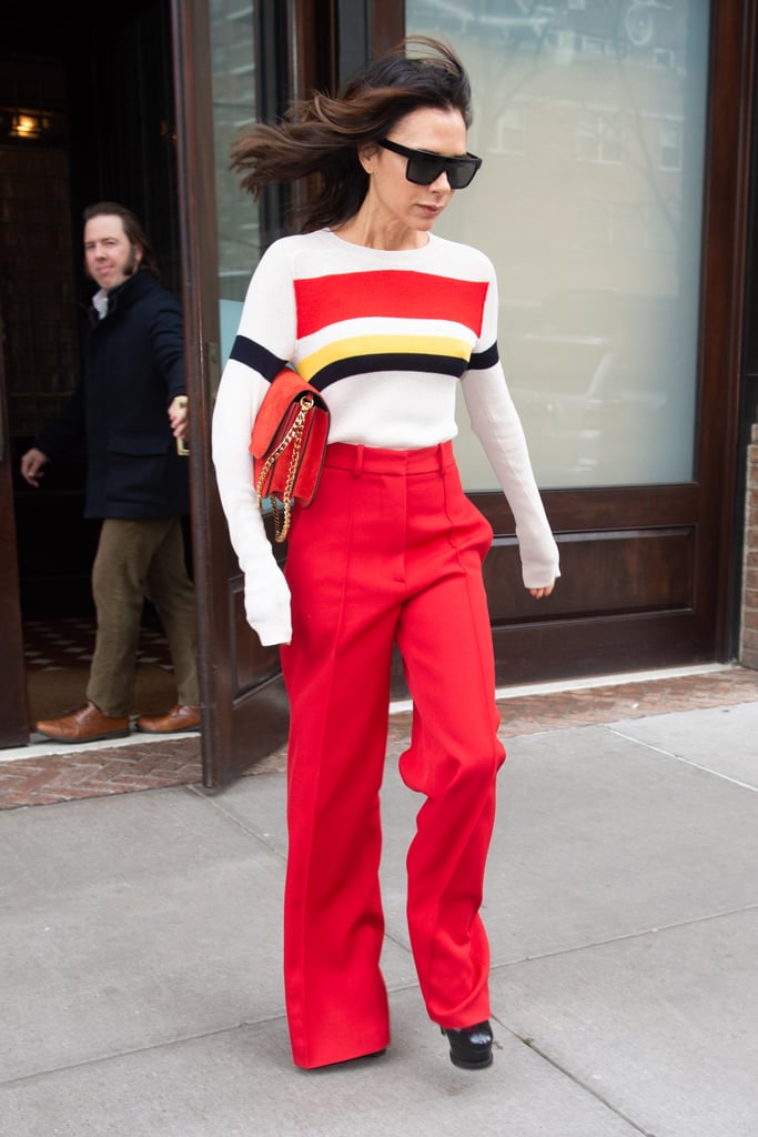 Victoria Beckham's Red Trousers November 2018