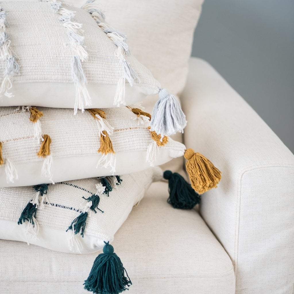 Mustard Lillian Tassel Pillow