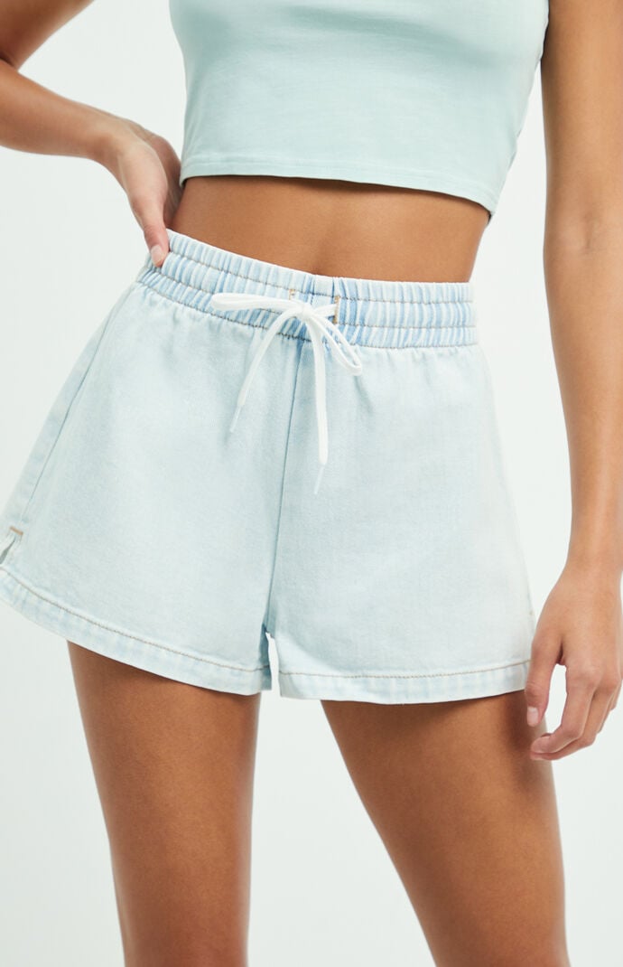 PacSun Mystic Blue Pull-On Shorts | How to Style Sweat Shorts and a T ...