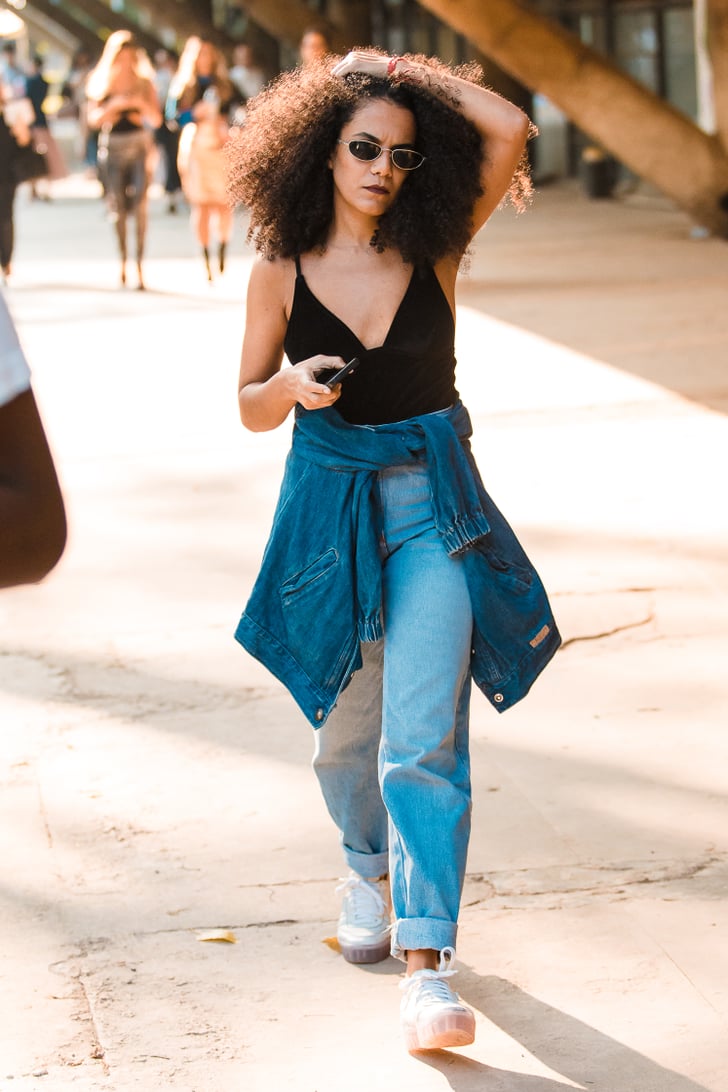 When it gets hot, tie your denim jacket around your waist like you
