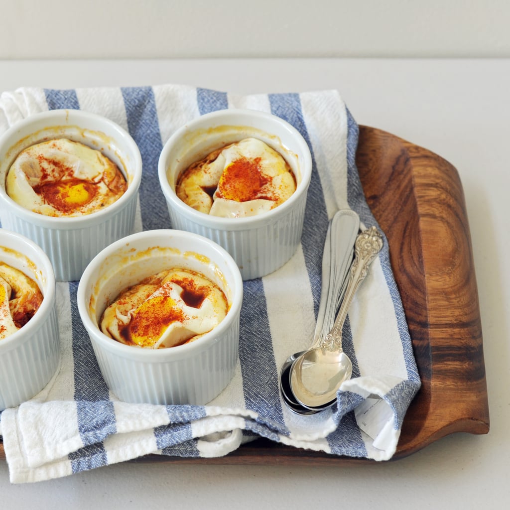 Baked Eggs With Tomato, Cheese, and Fire-Roasted Eggplant