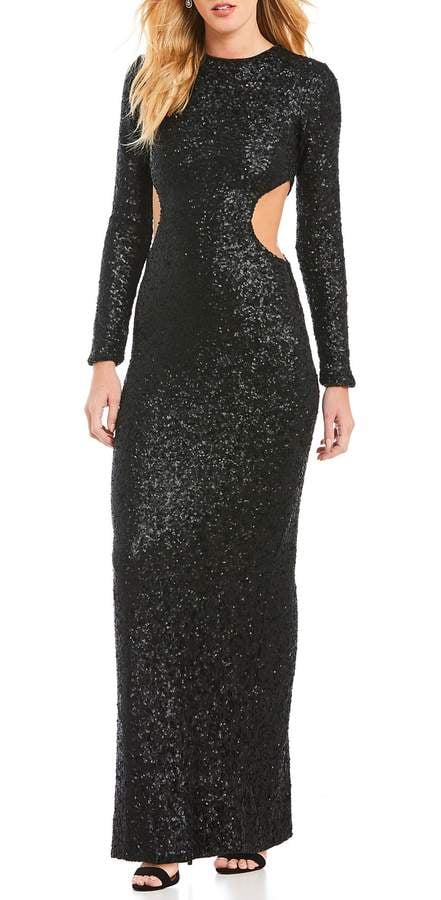 Dress the Population Lara Sequin Cut-Out Gown