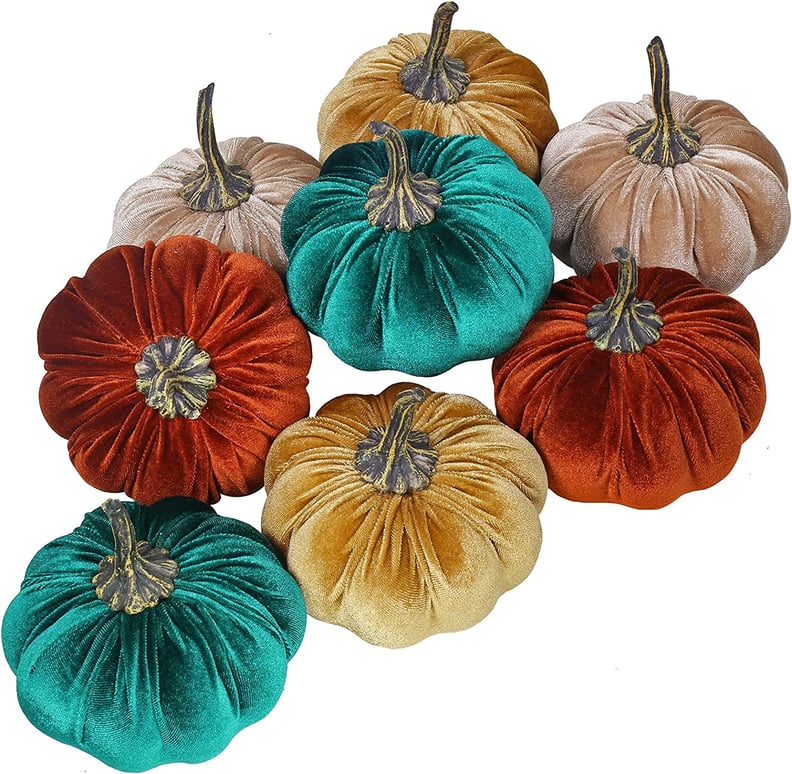 Velvet Pumpkins: Faux Fall Rustic Decorative Pumpkins