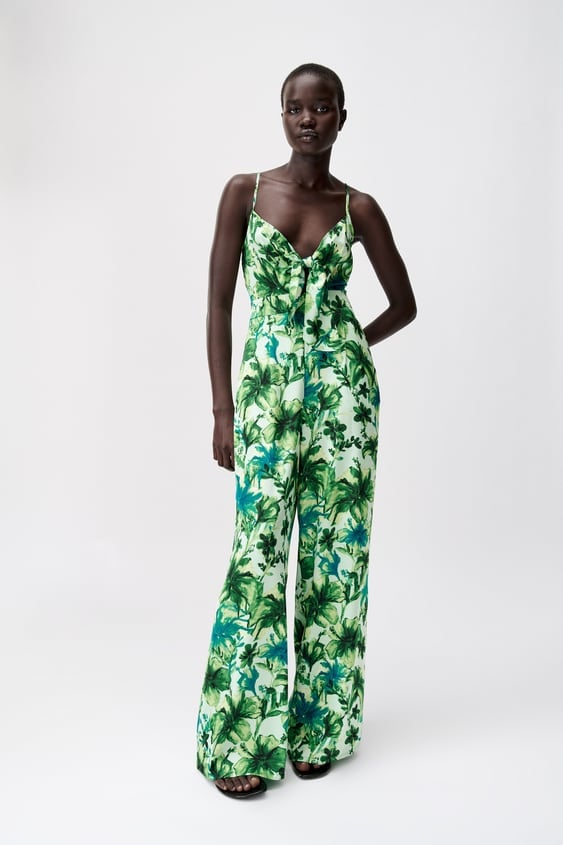 Zara Tropical Print Jumpsuit