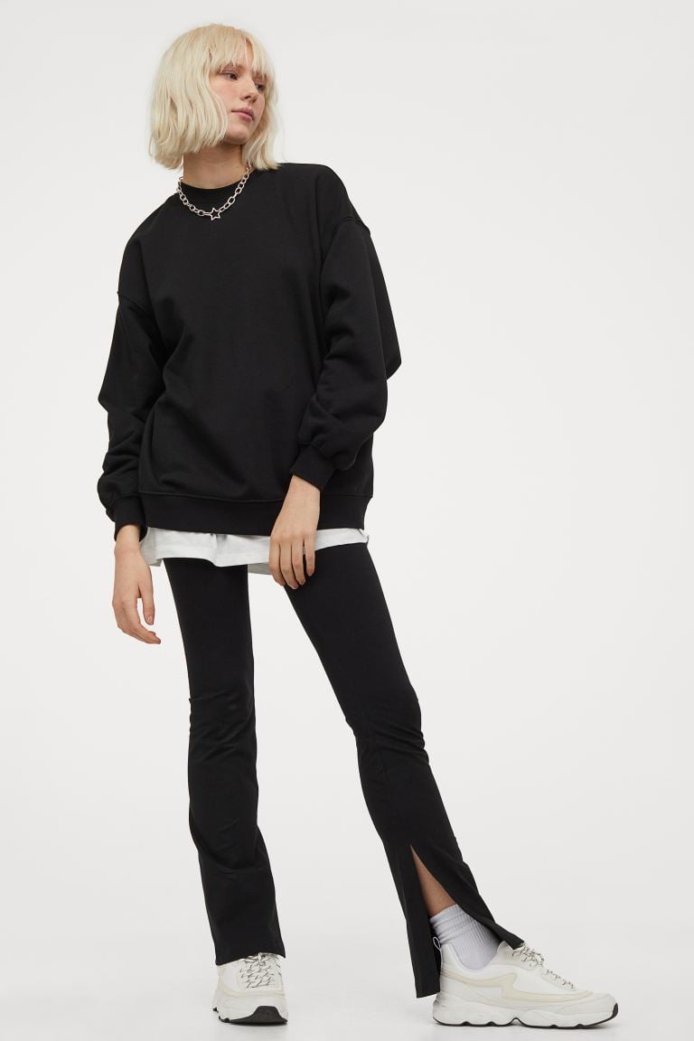 H&M Flared Leggings With Slit and Sweatshirt
