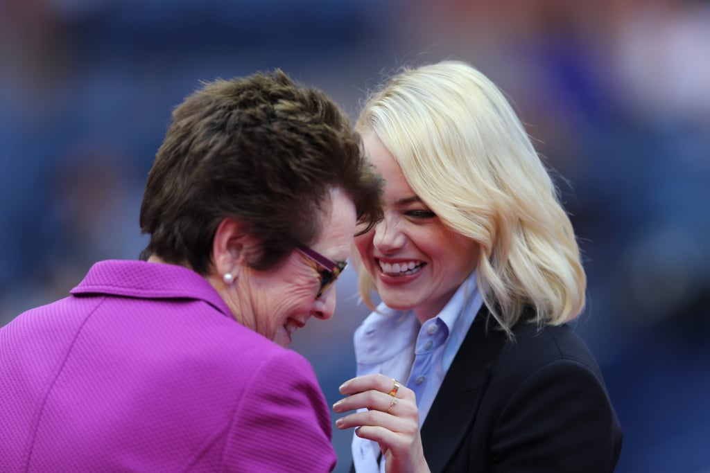 Emma Stone and Billie Jean King at US Open