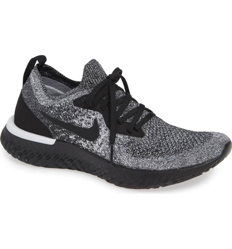 Nike women's epic react flyknit running shoes online black