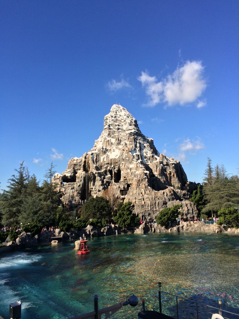It features the iconic Matterhorn Mountain with the Matterhorn Bobsleds ride.