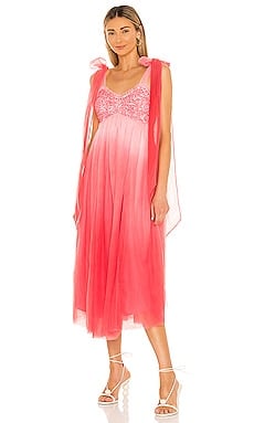 LoveShackFancy Romia Dress in Millennial Pink Ombre Hand Dye