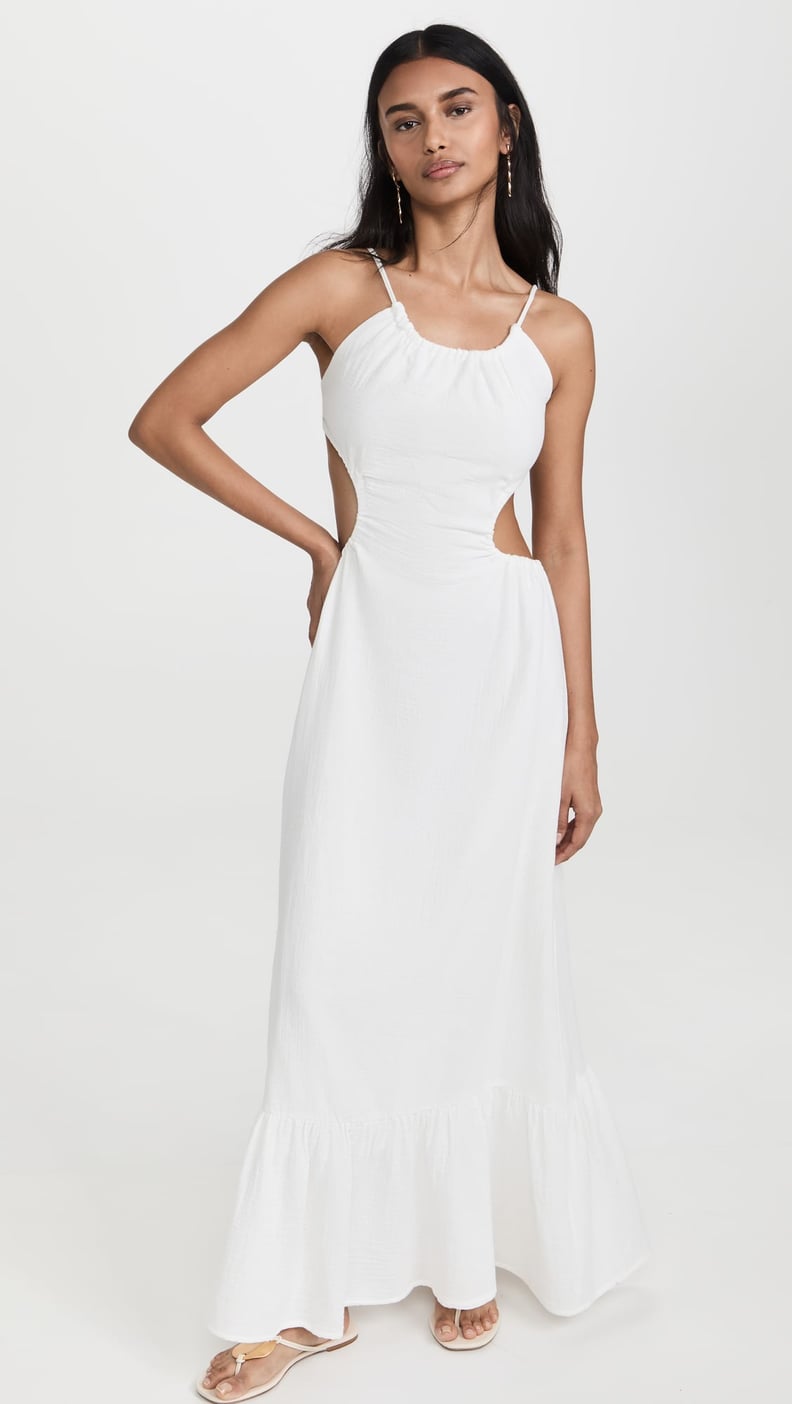 Jordyn Woods Wears White Hip-Cutout Dress on Vacation | POPSUGAR Fashion