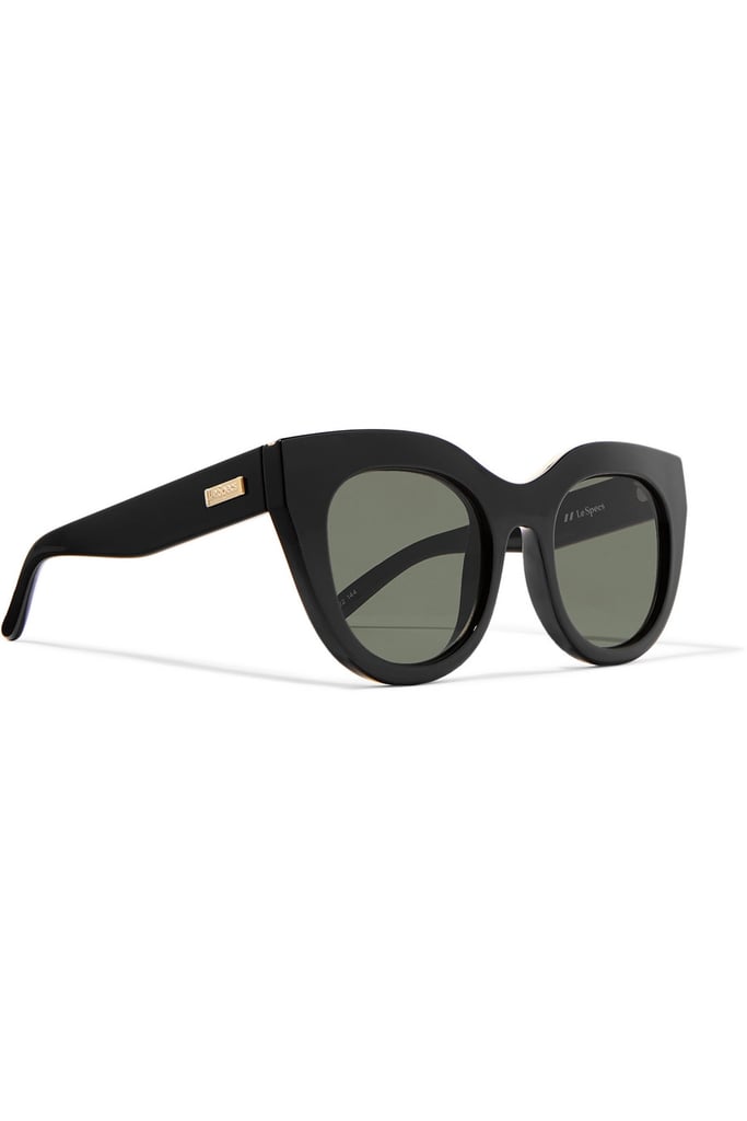 Le Specs Air Heart Cat Eye Acetate And Gold Tone Sunglasses