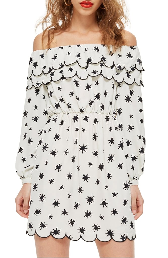 Topshop Scallop Star Off-the-Shoulder Dress