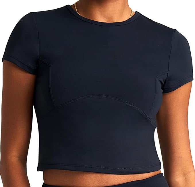 Popsugar Short Sleeve Athletic Top ($15)
If you prefer to keep your shoulders covered while you run, try this short sleeve athletic top. It has a quick-dry fabric to help wick moisture away as you move and a subtle seam along the bust for a flattering fit.