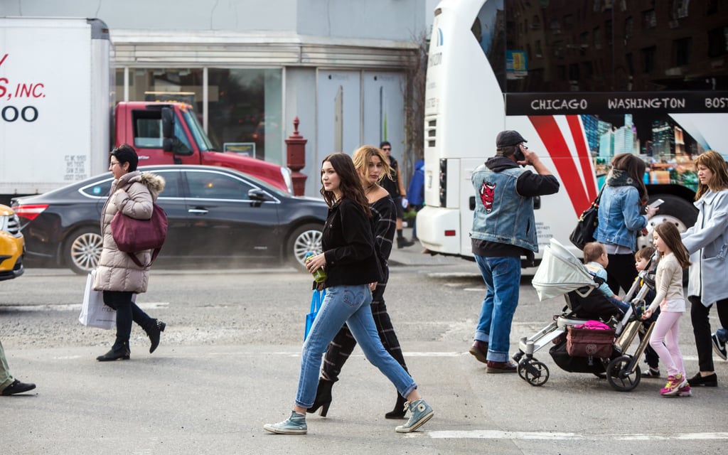 Bella Hadid and Hailey Baldwin on Denim & Supply Co. Shoot