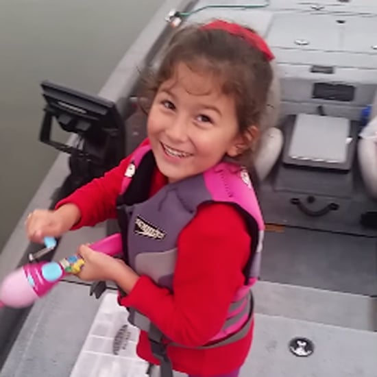 Little Girl Catches Big Fish With Barbie Pole