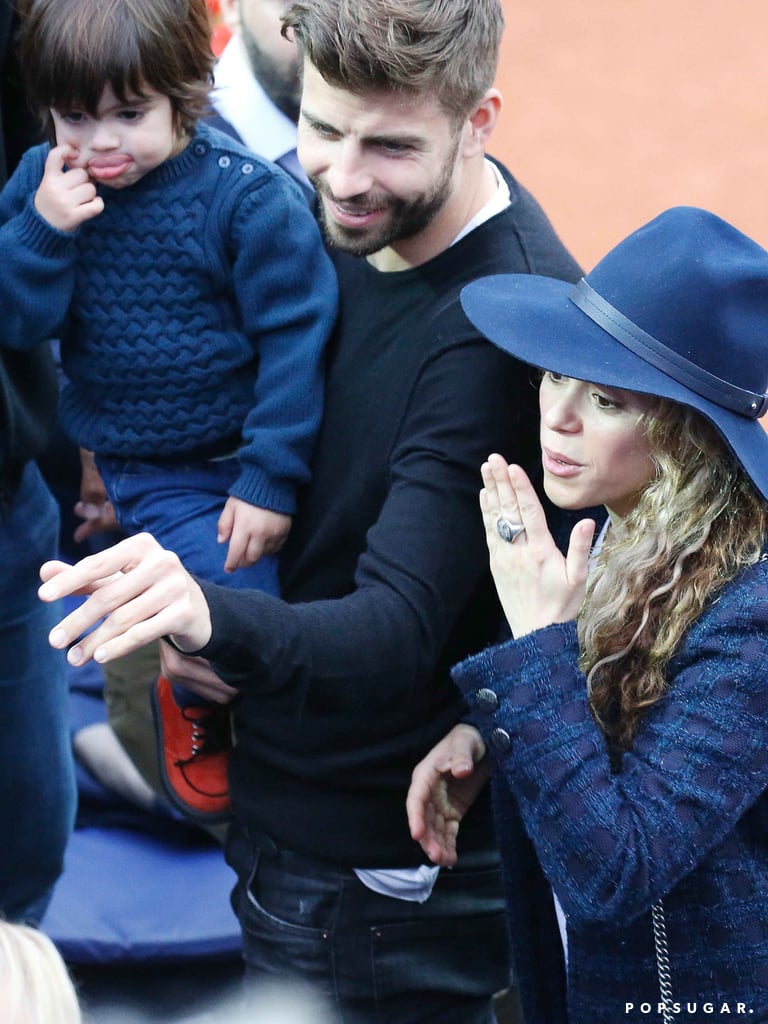 Shakira With Gerard Pique and Milan at Tennis Game | Photos