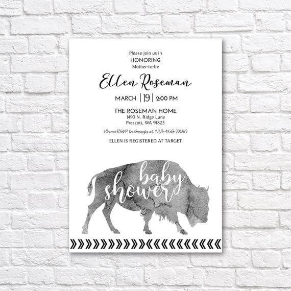 Buffalo Baby Shower Invitation