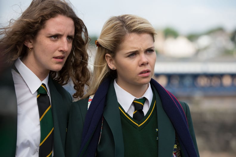 Louisa Harland (left) as Orla McCool on Derry Girls