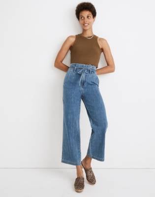 Madewell Paperbag Classic Straight Jeans in Bygrove Wash