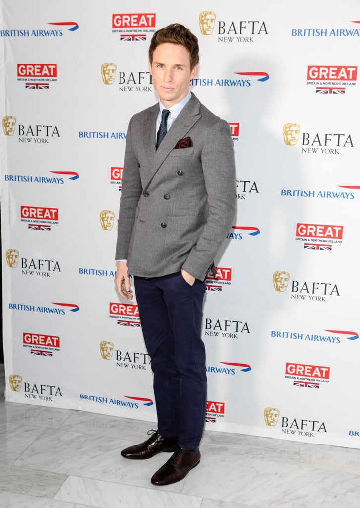 Sporting some more Hardy Amies at BAFTA last October.