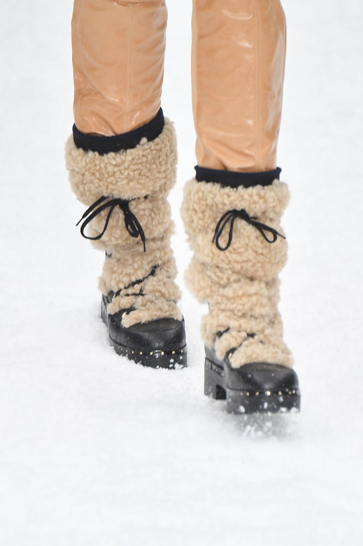 CHANEL Calfskin Nylon CC Ankle Snow Boots 355 Black 635692  FASHIONPHILE