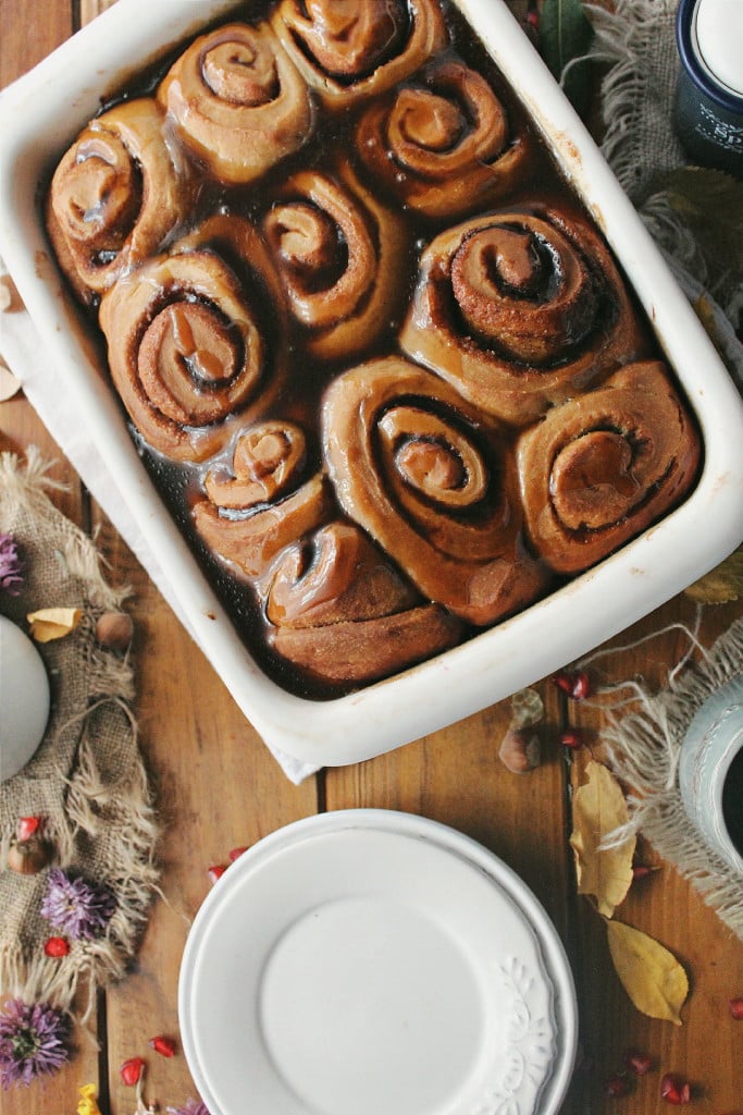 Overnight Salted Caramel Glazed Cinnamon Rolls Weekend Breakfast