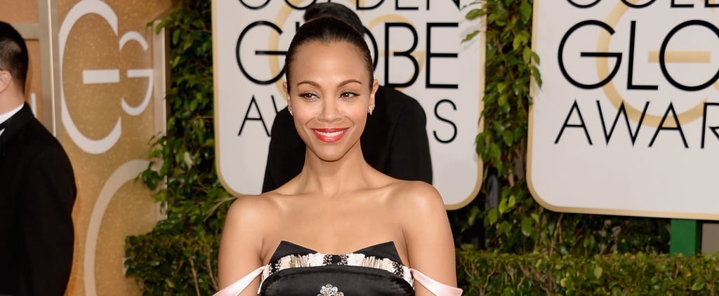 Zoe Saldana Hair and Makeup at Golden Globes 2014