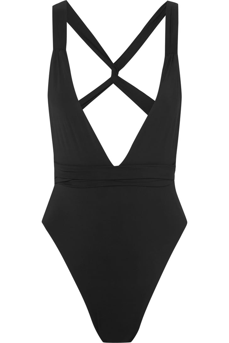 Shop the Myra Farrah Convertible Swimsuit in Black | Jennifer Lopez Red ...