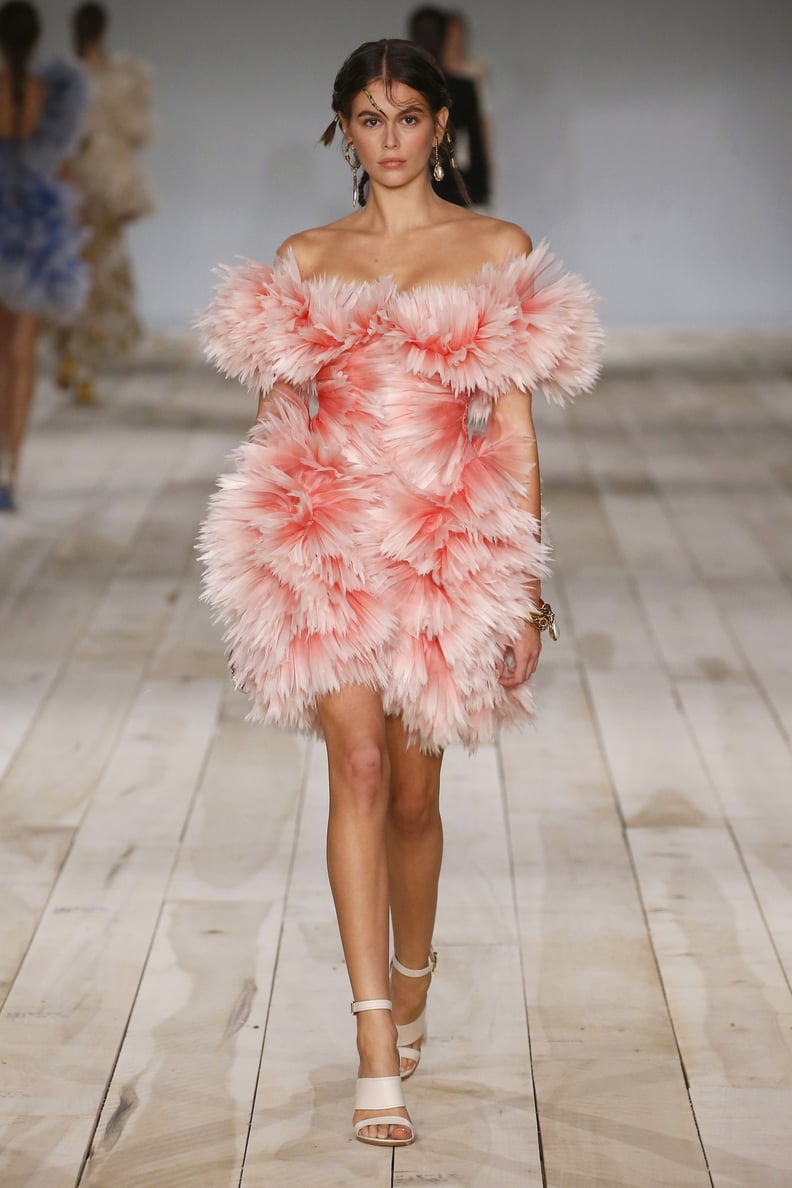 PARIS, FRANCE – SEPTEMBER 30: Model Kaia Gerber walks the runway during the Alexander McQueen Womenswear Spring/Summer 2020 show as part of Paris Fashion Week on September 30, 2019 in Paris, France. (Photo by Estrop/Getty Images)