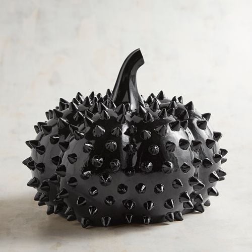 Studded Black Resin Pumpkin