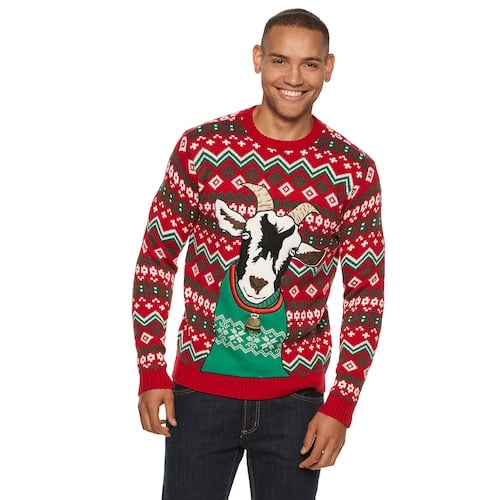 Men's Goat Christmas Sweater | Best Kohl's Ugly Christmas Sweaters ...