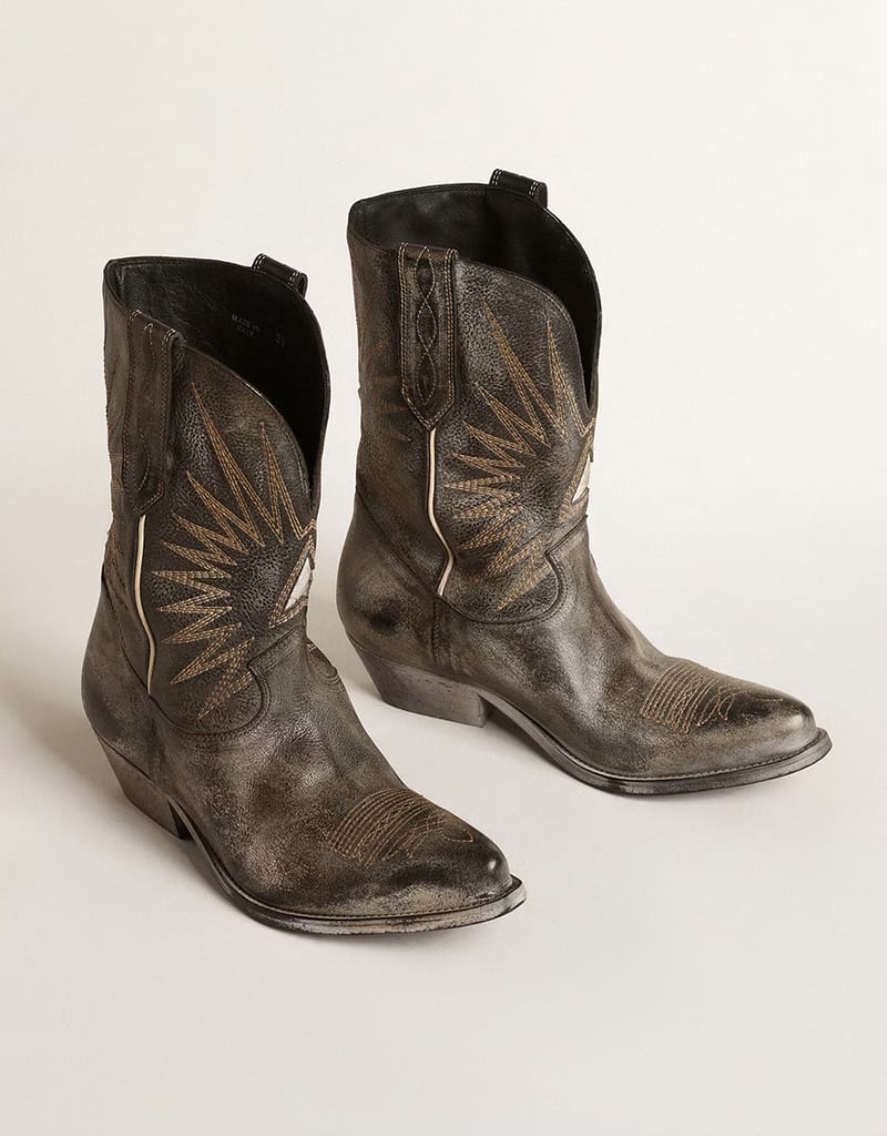 Mid Calf Cowboy Boots: Golden Goose Wish Star Low Boots