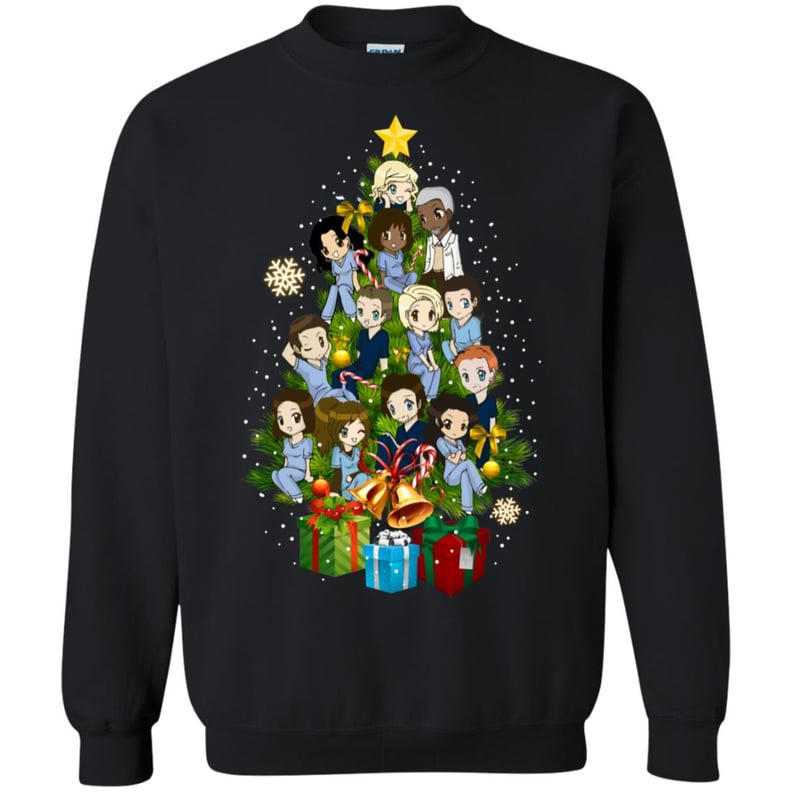 Chibi Grey's Anatomy Christmas Tree Sweatshirt