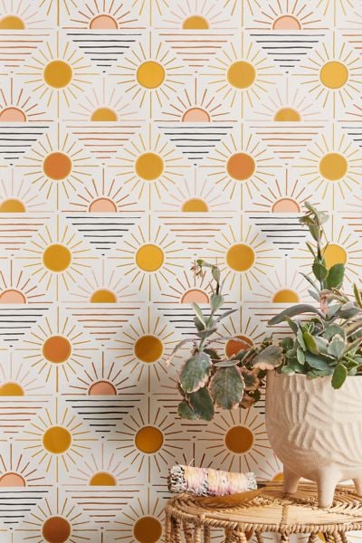 Geo Sun Removable Wallpaper