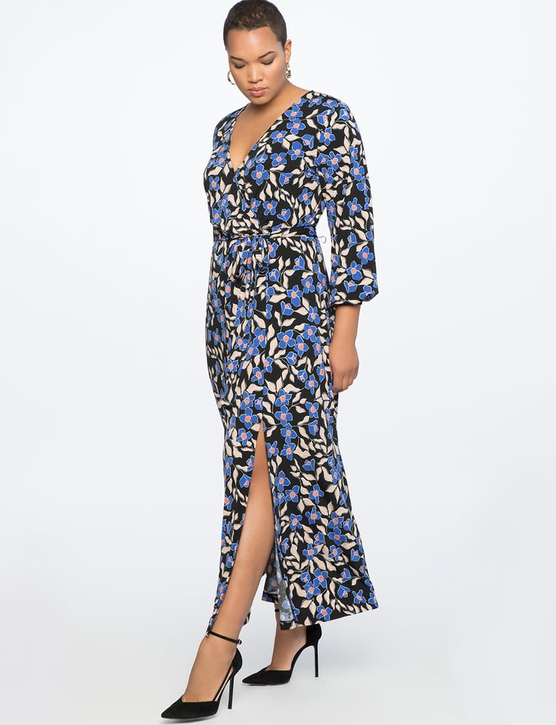 Eloquii Printed Wrap Maxi Dress