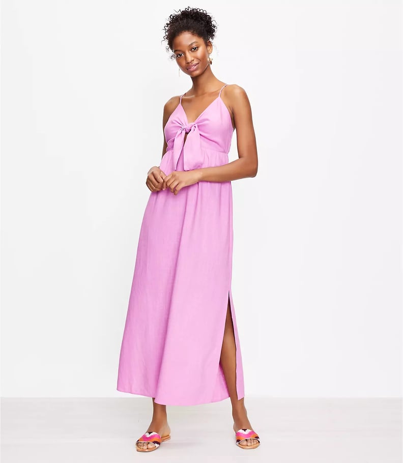 For Maximum Fluidity: Loft Beach Tie Front Strappy Dress