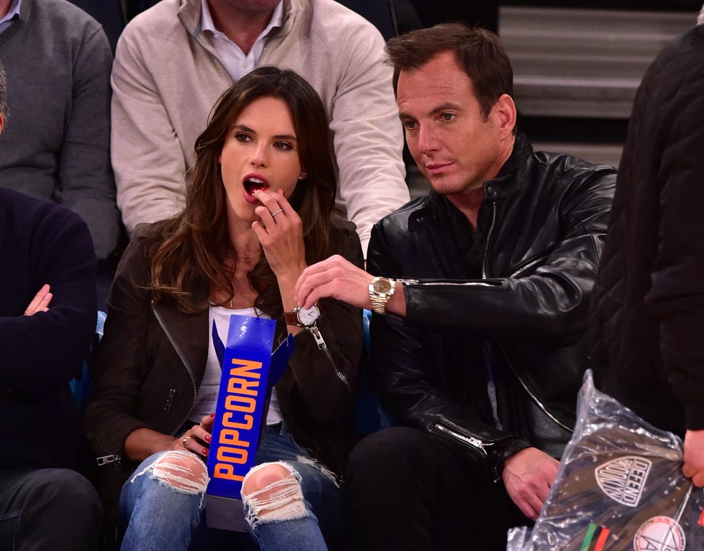 Alessandra Ambrosio and Will Arnett at Knicks Game | Photos