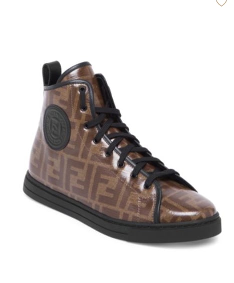 Fendi Logo High-Top Sneakers