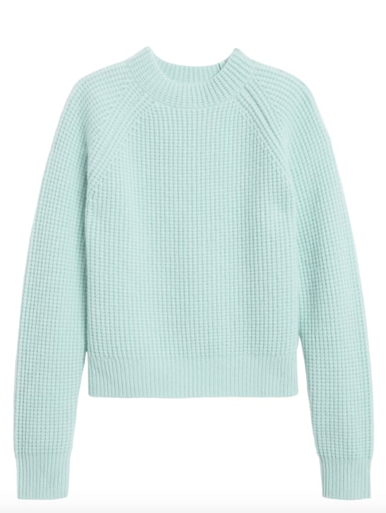 white cropped mock neck sweater