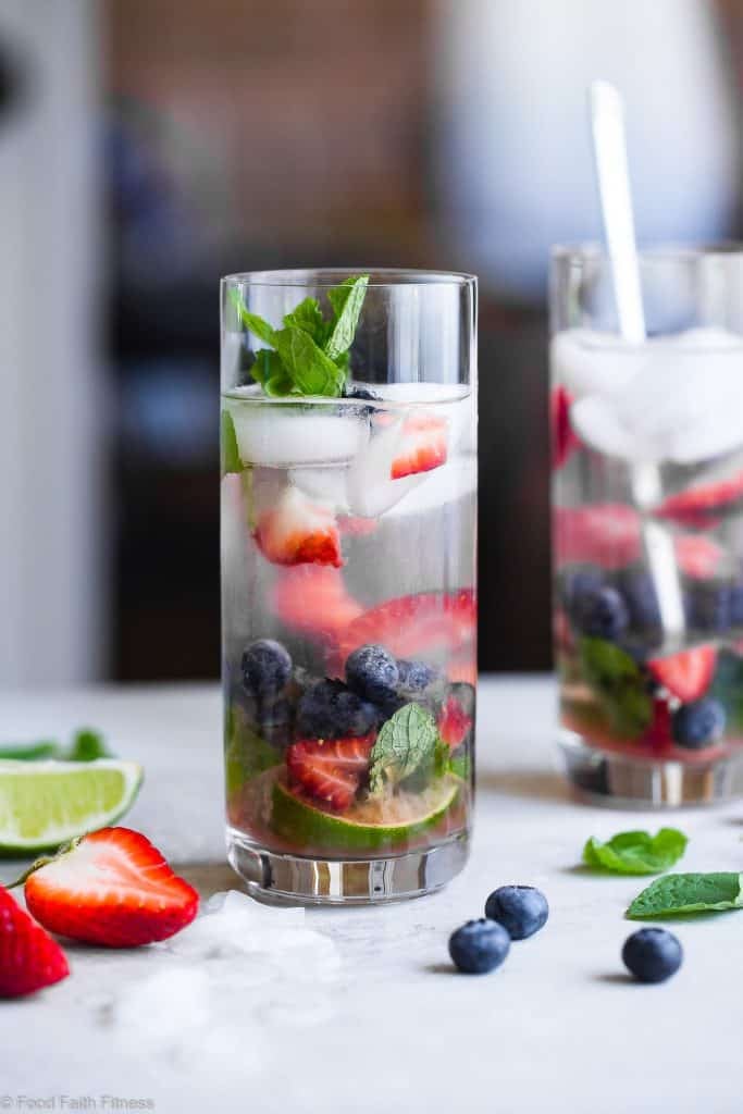 Coconut Blueberry Mojito With Strawberries