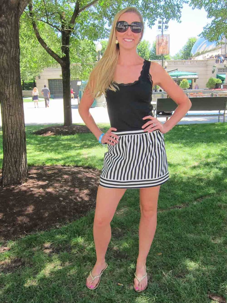 Ashley bucked tradition and brought some Parisian style to Chicago with a black-and-white-striped skirt that she picked up in Paris.