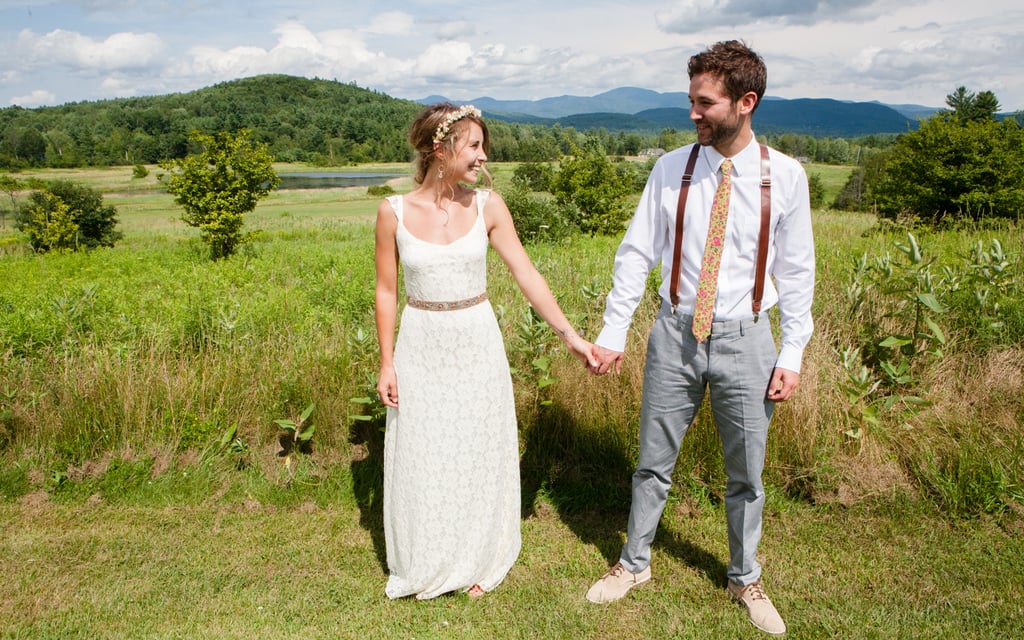 Amy not only sewed the little sleeves onto her dress, but she also made ties for her dad, Mark's dad, and Mark (now she even has a shop on Etsy).
Source: Evangeline Lane Photography