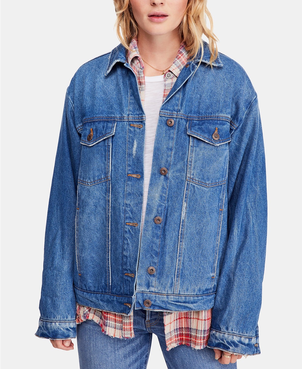 Free People Ramona Cotton Denim Trucker Jacket 22 Big Discounts