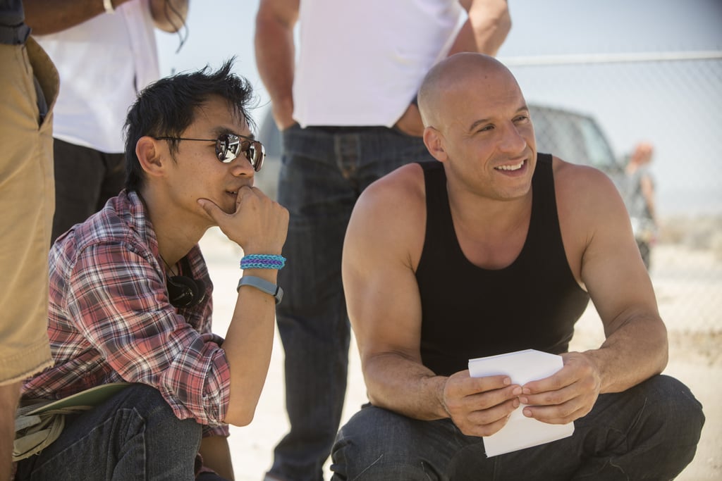 Diesel alongside director James Wan.