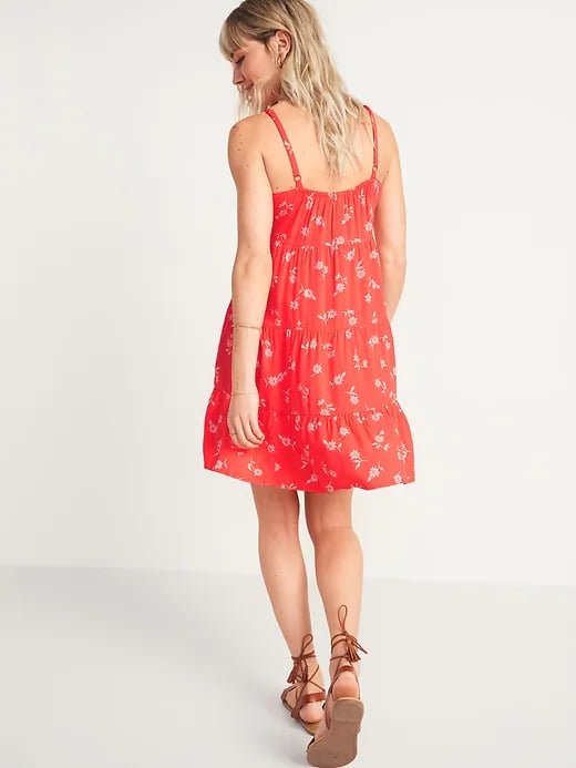 Old Navy Printed Sleeveless Tiered Swing Dress