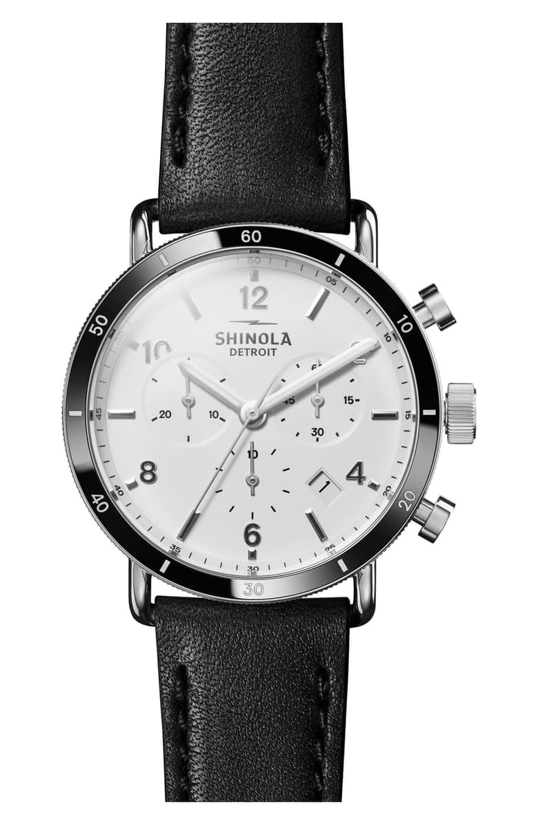 Shinola The Canfield Chrono Leather Strap Watch