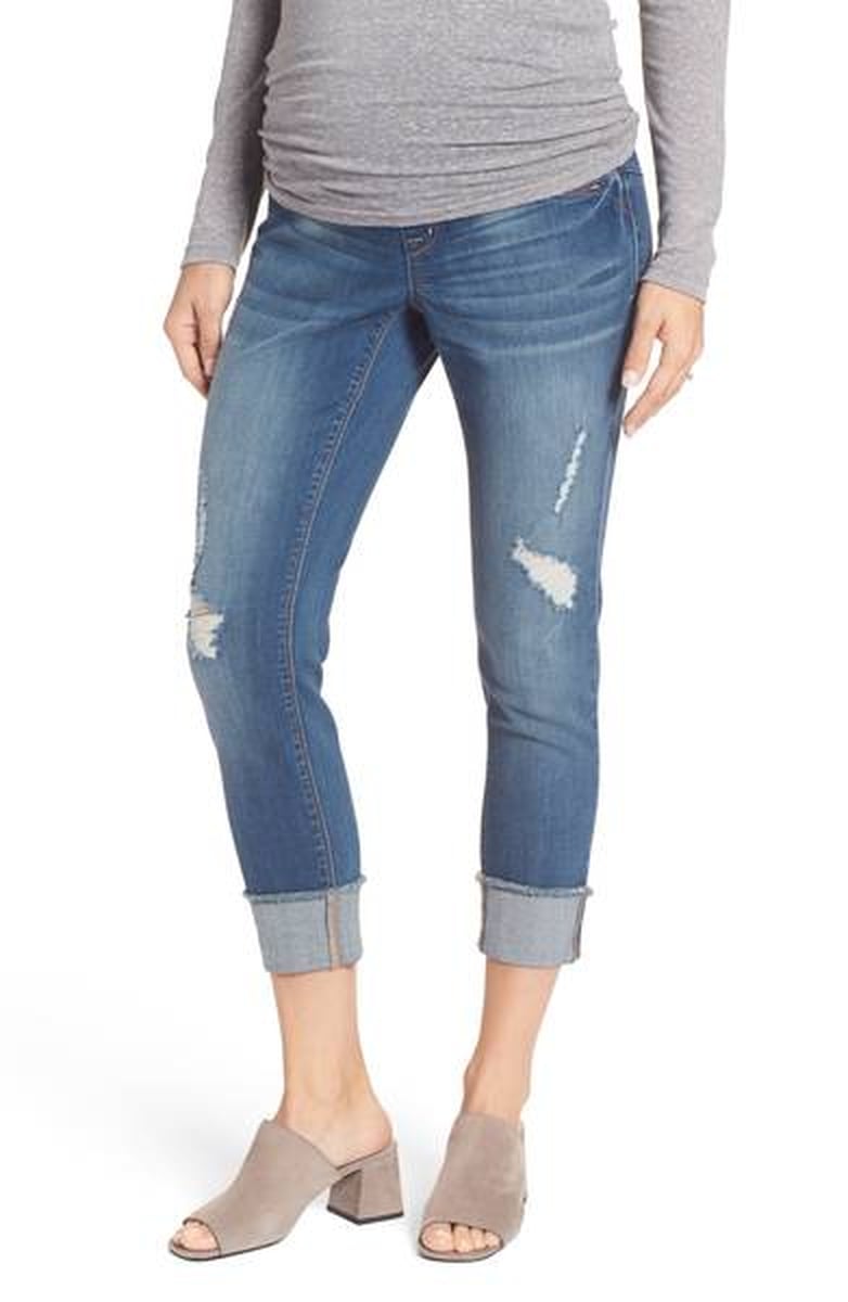 Blue Mid Rise Maternity Straight Jeans River Island