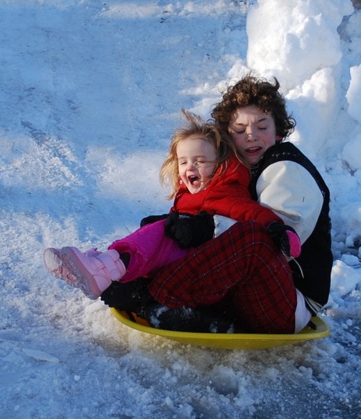 "During the 2010 blizzard. I love how this photo shows how protective he is of his little sister."